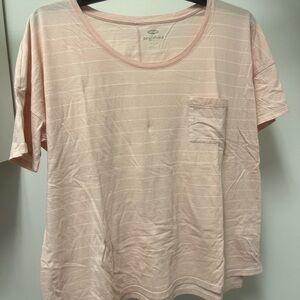 Old Navy Light Pink Striped Boyfriend Tee